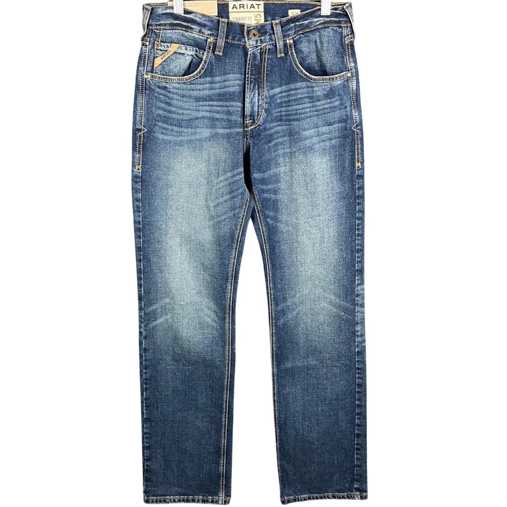 Ariat M5 Straight Leg Jeans Mens 32x36 Blue Stretch Medium Wash Denim 10040126